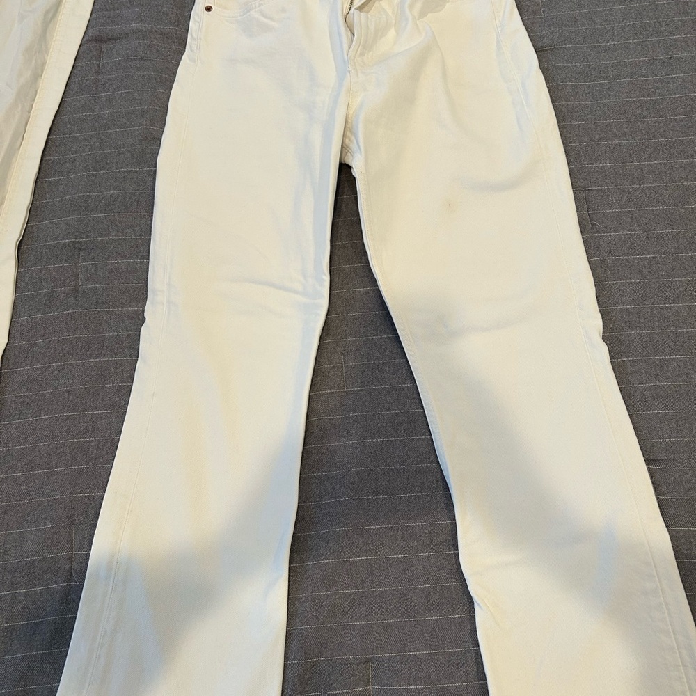 Zara Off-White Denim Pants - Picture 2 of 6